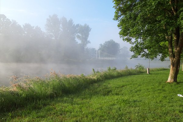 Fahrradtour an der Mulde im Nebel